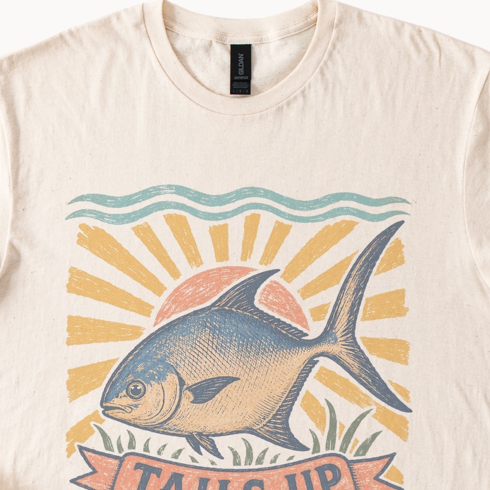 Tails Up Coastal Retro Vintage Style Boho Tee